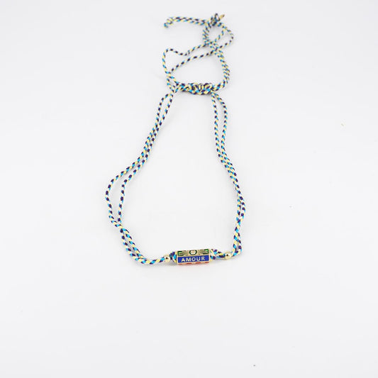 Collana cordino AMOUR BLU