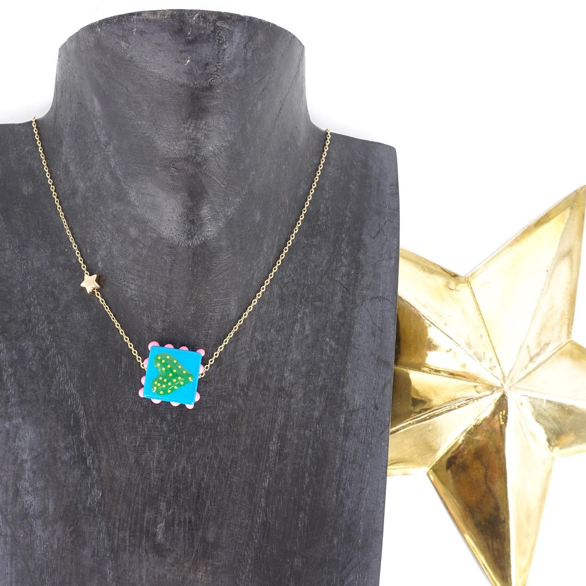 Collana VETRO CUORE AZZURRO COLLANA CHARM VETRO CUORE AZZURRO SVEVA 