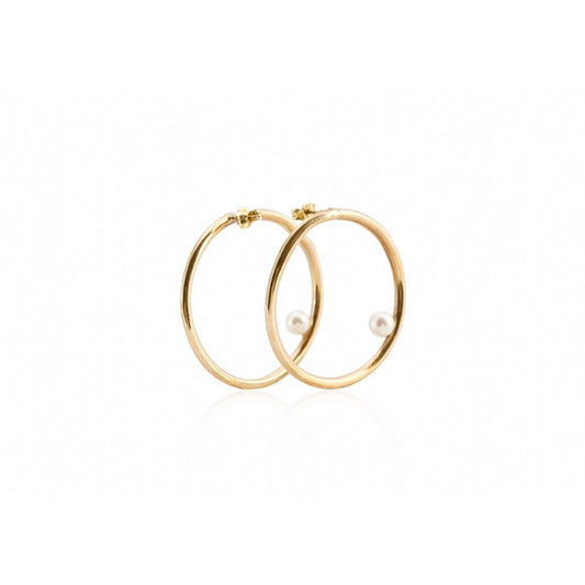 Semi-circle earrings with pearl