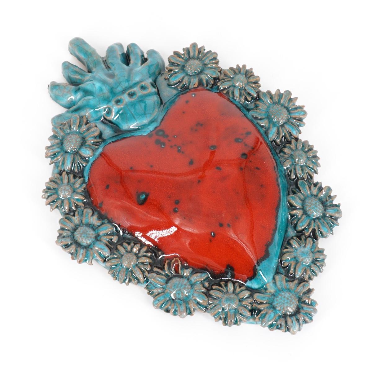 Ex voto large MARGHERITE verde acqua e rosso EXVOTO LARGE MARGHERITE VERDE ACQUA/ROSSO FRATANTONI 