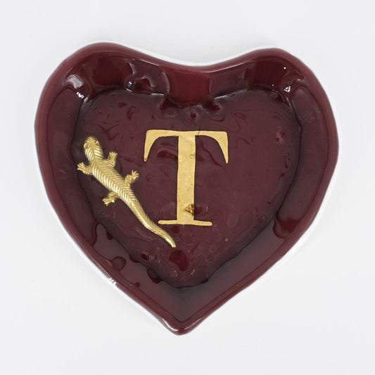 Piatto cuore T prugna con charm