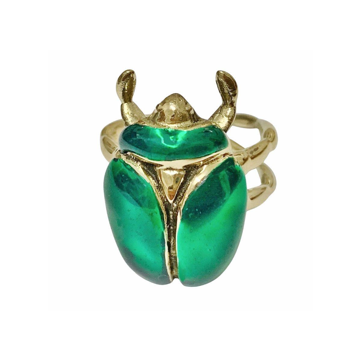 MONDO E COLORI ANELLO SCARABEO VERDE