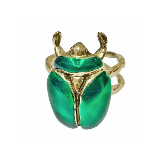 MONDO E COLORI ANELLO SCARABEO VERDE