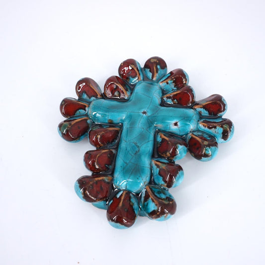 Croce GOCCE VERDE ACQUA / ROSSO