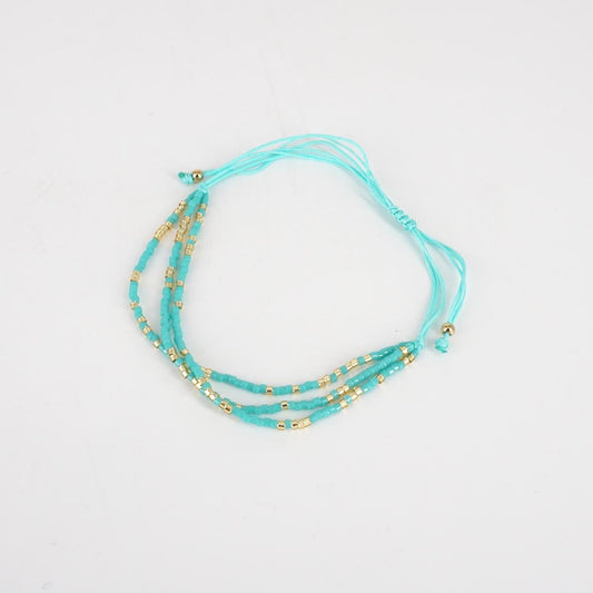 3-strand bracelet with WATER GREEN beads
