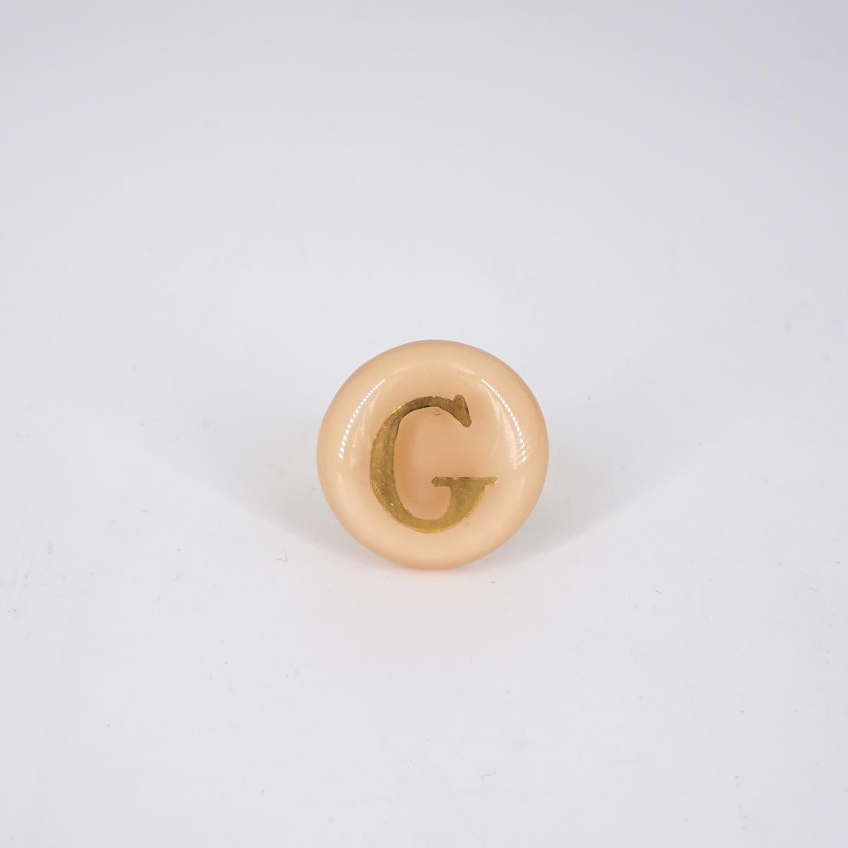 VETRO FUSO ANELLO LETTERAG CHAMPAGNE