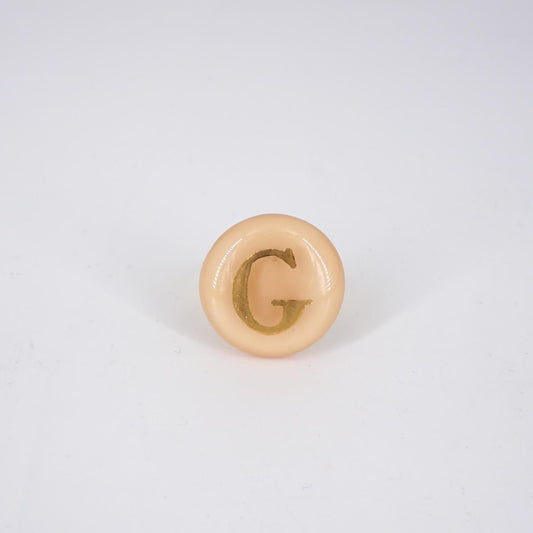 VETRO FUSO ANELLO LETTERAG CHAMPAGNE