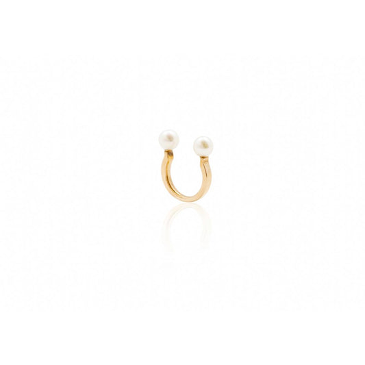 Anello Aperto con Due Perle