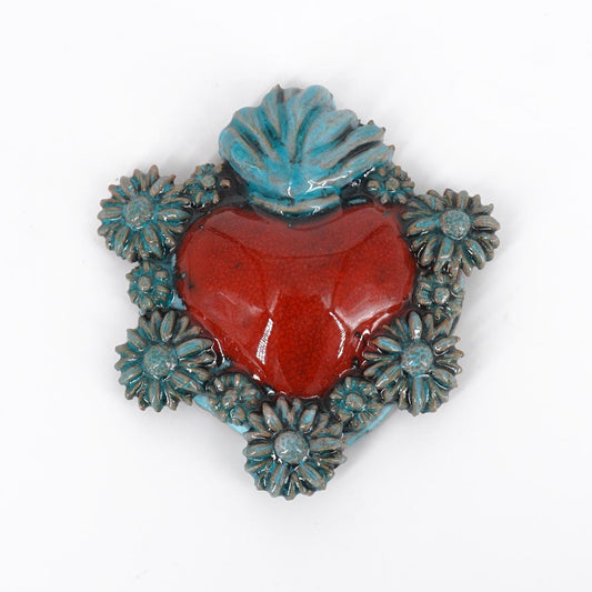 Ex voto mini MARGHERITE verde acqua e rosso EXVOTO MINI MARGHERITE VERDE ACQUA/ROSSO FRATANTONI 
