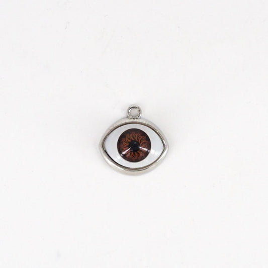 Charm OCCHIO MARRONE ARGENTO