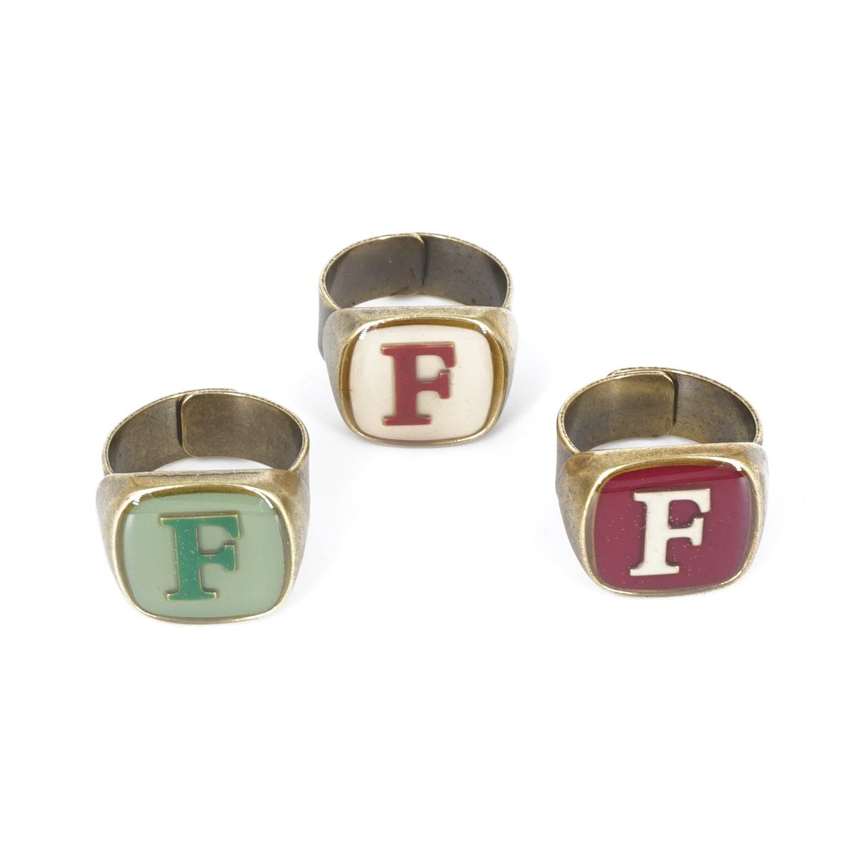 ANELLO LETTERA F BORDEAUX ANELLO LETTERA F BORDEAUX E AVORIO UNIQUE UNCONVENTIONAL DETAILS 