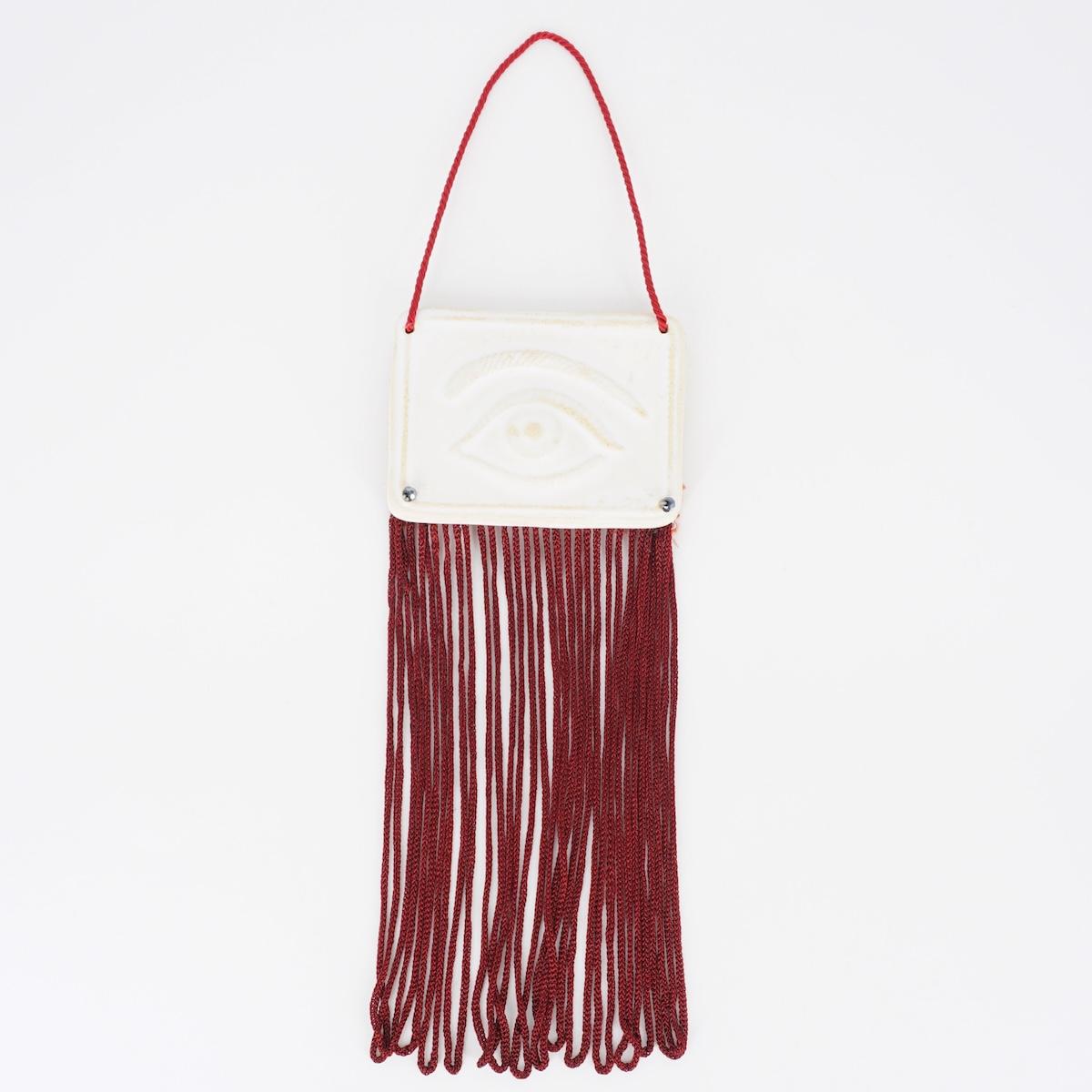 Decorazione OCCHIO con FRANGE BORDEAUX DECORAZIONE OCCHIO FRANGE BORDEAUX EIKOSITRIA 