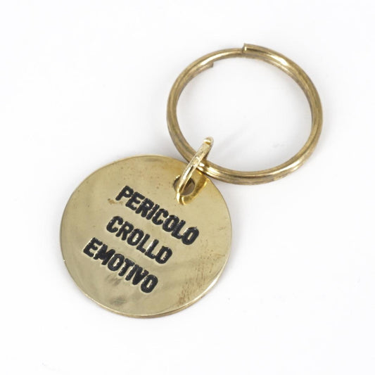 Portachiavi tondo PERICOLO CROLLO EMOTIVO