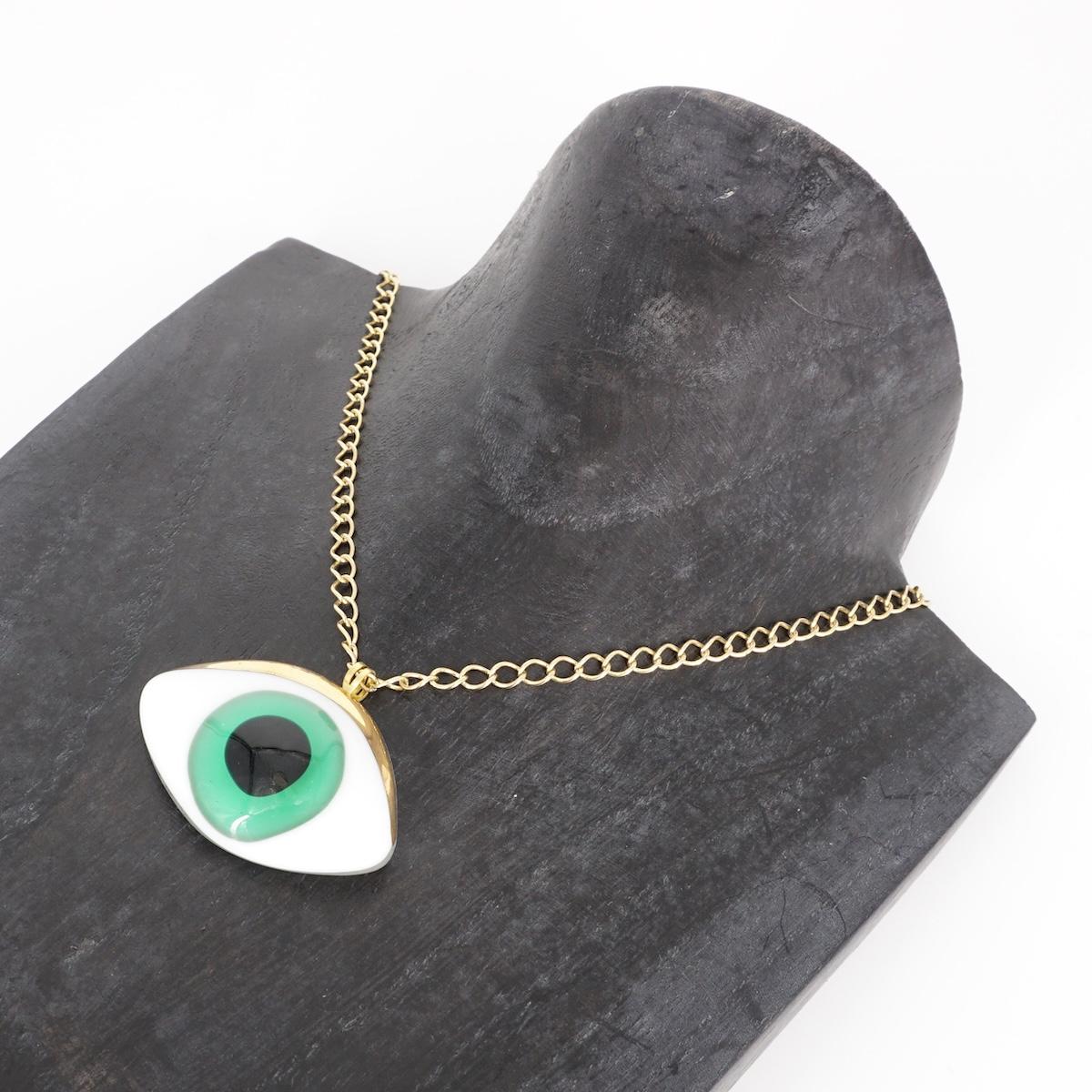 Collana occhio medium VERDE ACQUA COLLANA OCCHIO MEDIUMVERDE ACQUA VETRO FUSO 