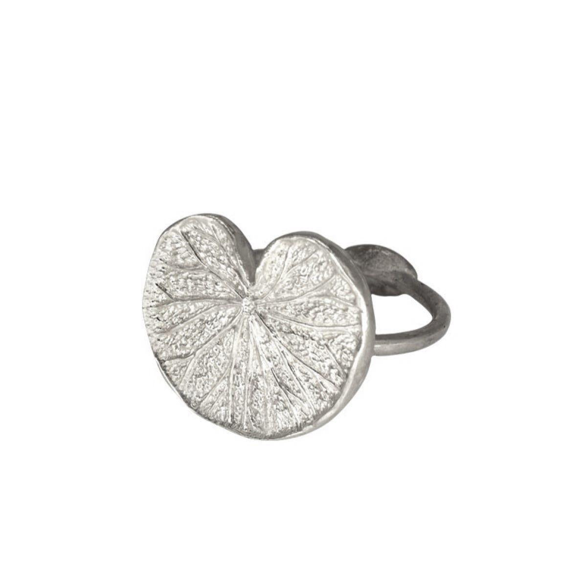 Portatovagliolo foglia ninfea argento