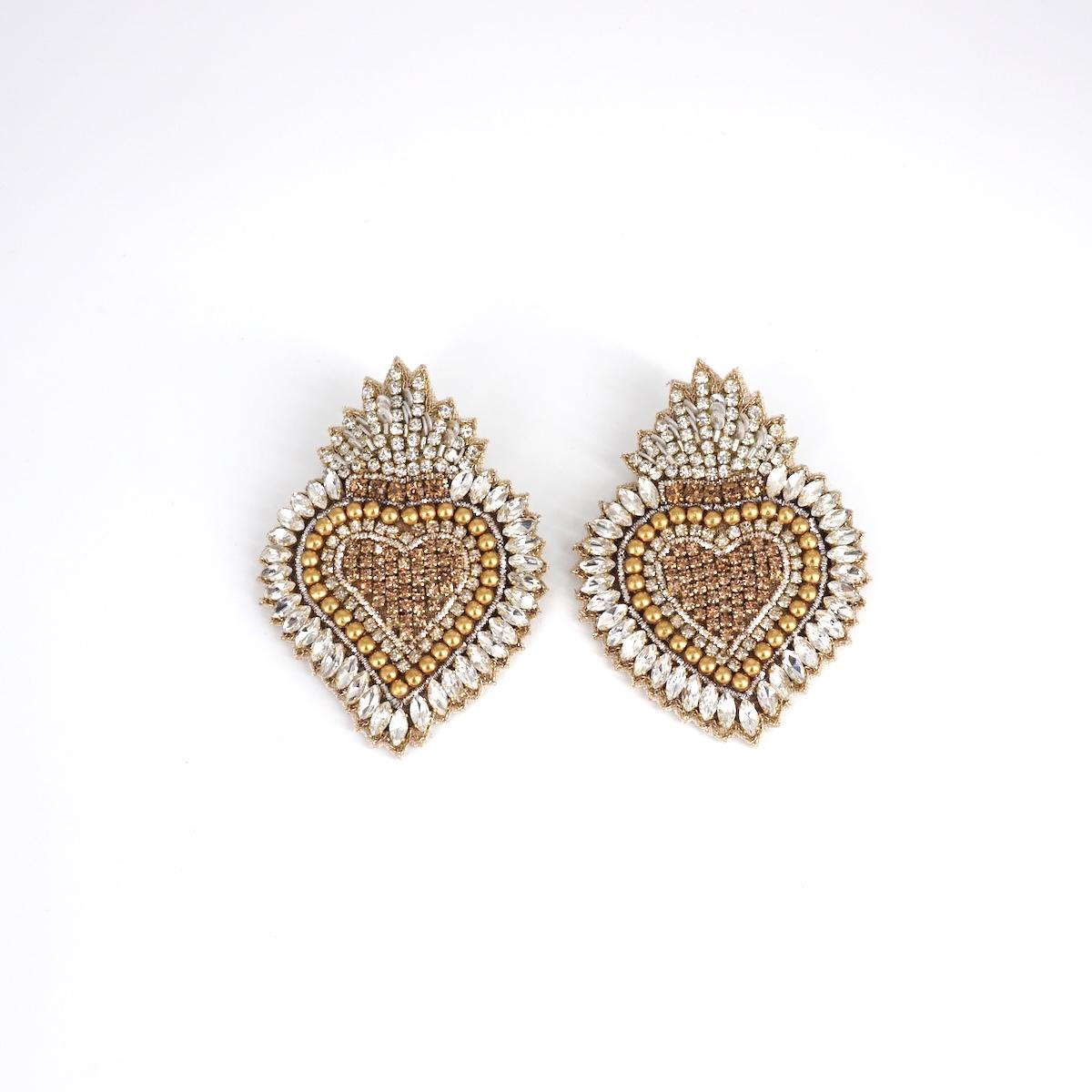 ORECCHINI LIGHT BIG CUORE ORO E SILVER
