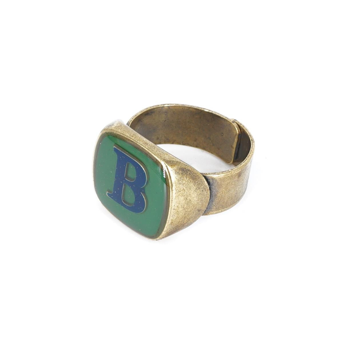 ANELLO LETTERA B VERDE BOSCO ANELLO LETTERA B VERDE BOSCO E BLU UNIQUE UNCONVENTIONAL DETAILS 