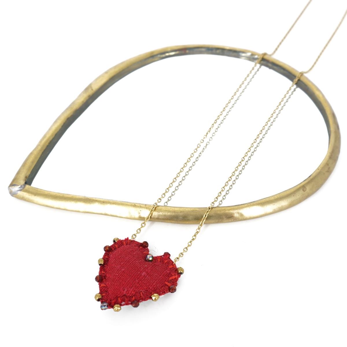 COLLANA CUORE DOUBLE FACE ROSSO E BLU JEANS COLLANA CUORE DOUBLE FACE ROSSO BLU JEANS EIKOSITRIA 
