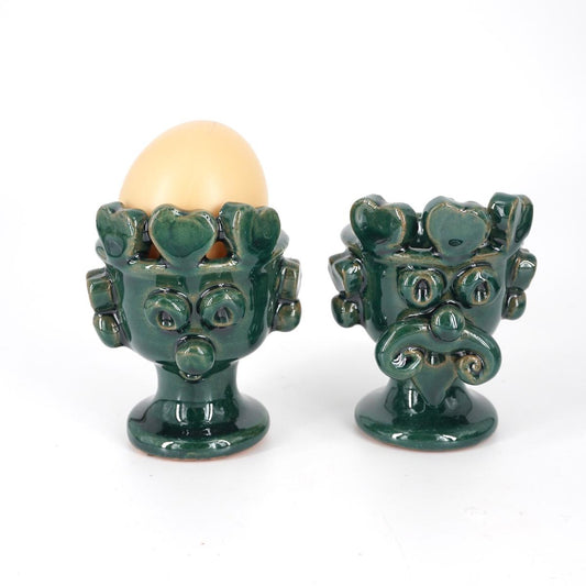 Mori egg cup HEARTS green