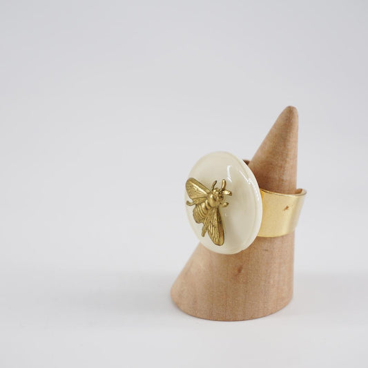 VETRO FUSO ANELLO CHARMAPE AVORIO