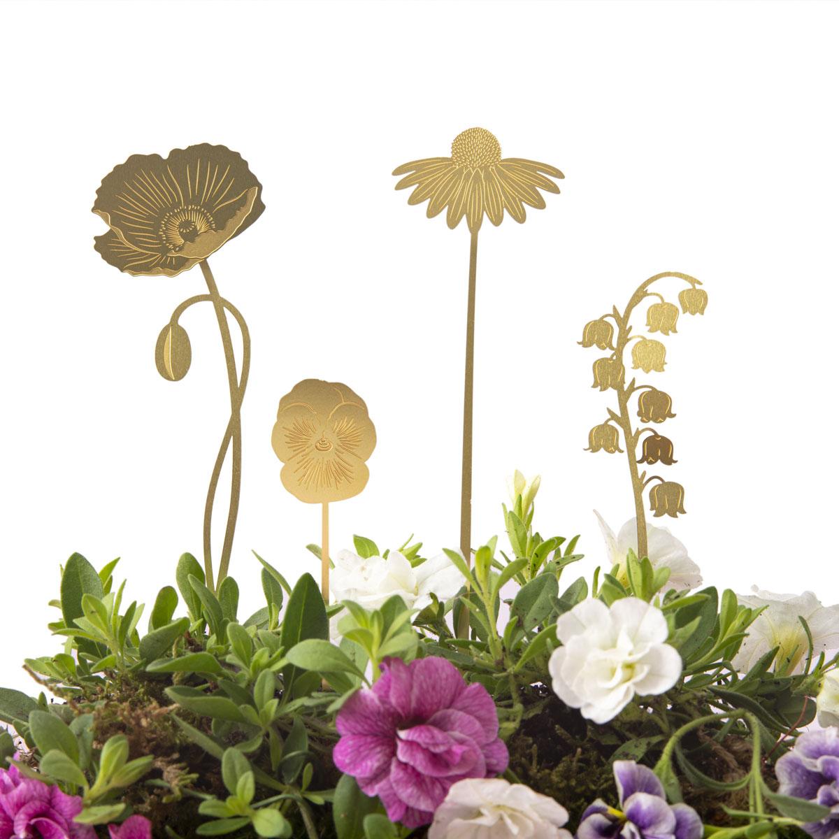 Fleurs de jardin en laiton