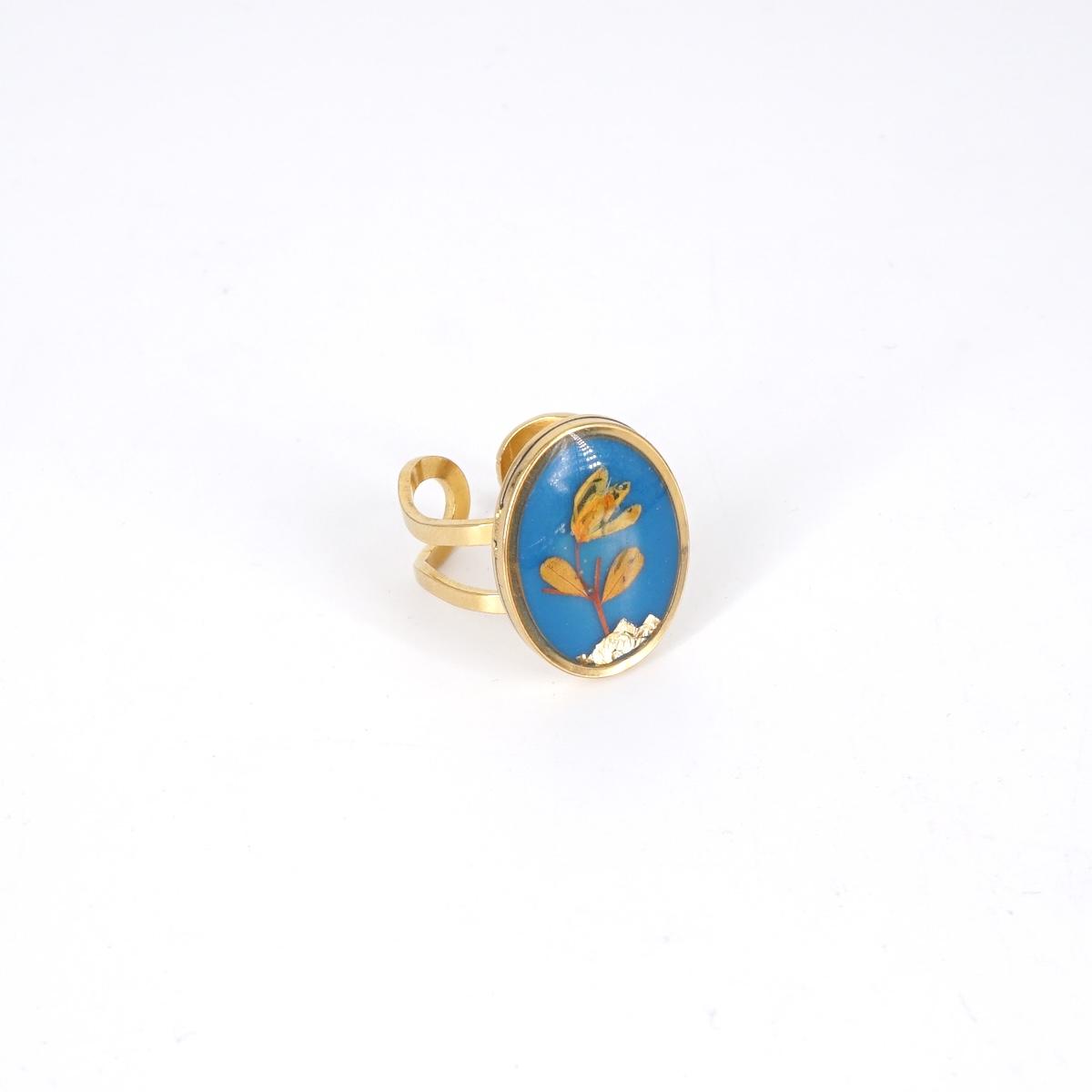 Anello ovale big Blu Chiaro ANELLO OVALE BIG BLU CHIARO ANNA FADDA 