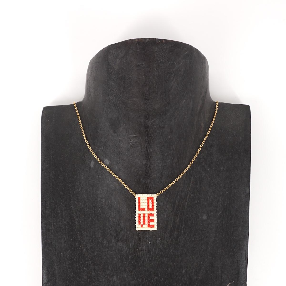 Collana telaio LOVE ROSSO