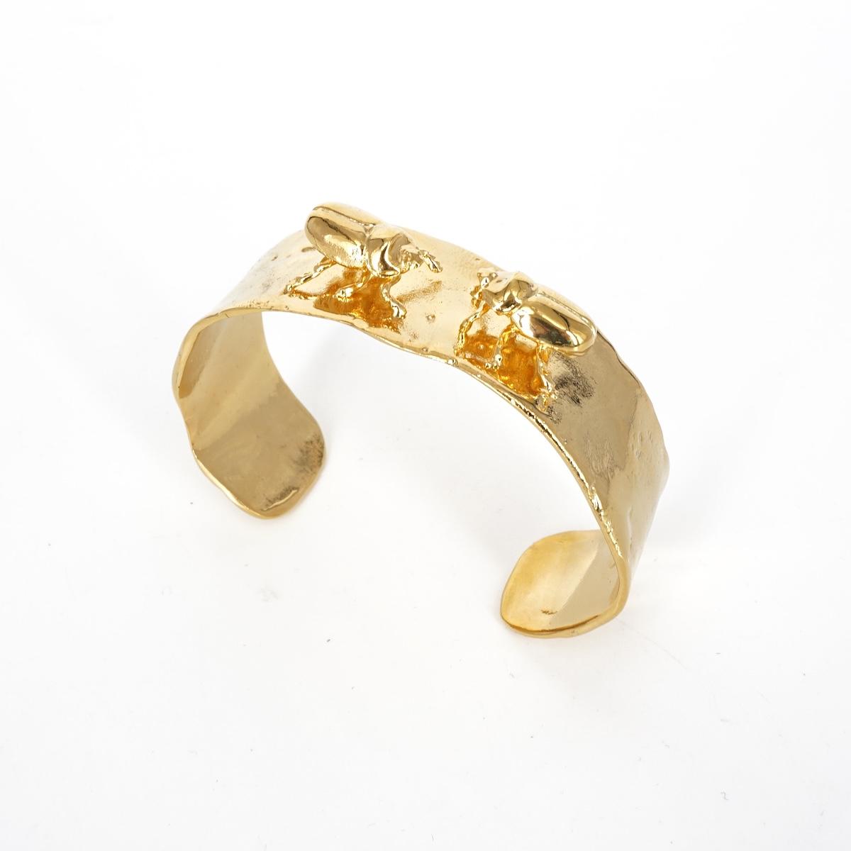 Bracciale DUE SCARABEI FEMMINA ORO BRACCIALE DUE SCARABEI F ORO OFFICINE904 