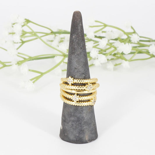 ANELLO ZIRCONI MULTIFILO TUBO GAS BIG ANELLO ZIRCONI MULTIFILO TUBO GAS BIG SOPHIE GIOIELLI 
