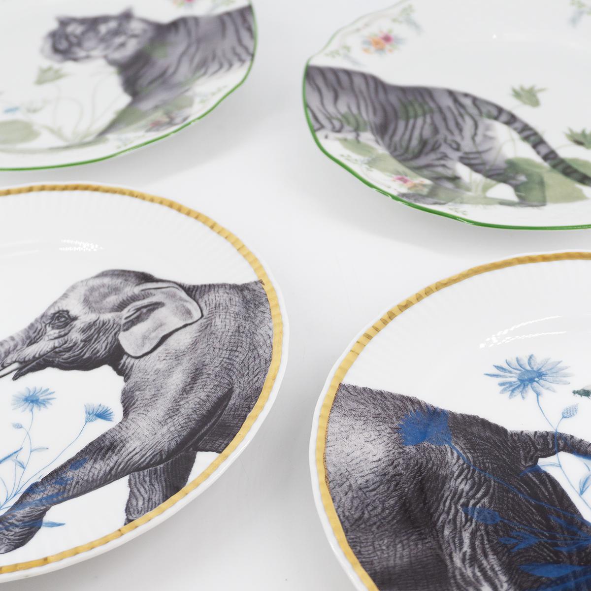Pair of ELEPHANT dessert plates