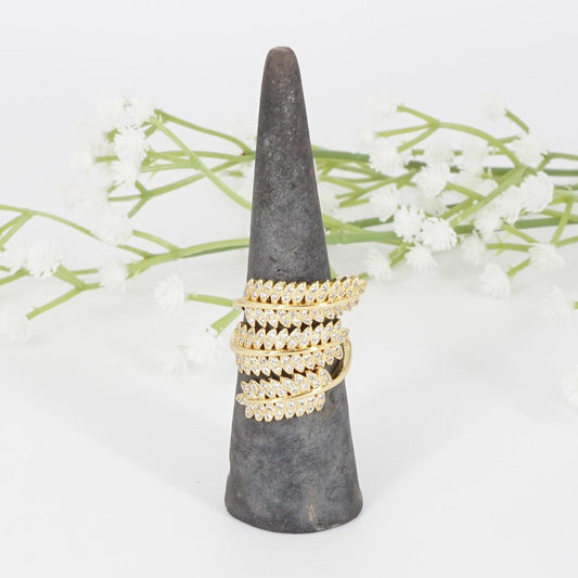 ANELLO ZIRCONI FOGLIE ANELLO ZIRCONI FOGLIE SOPHIE GIOIELLI 
