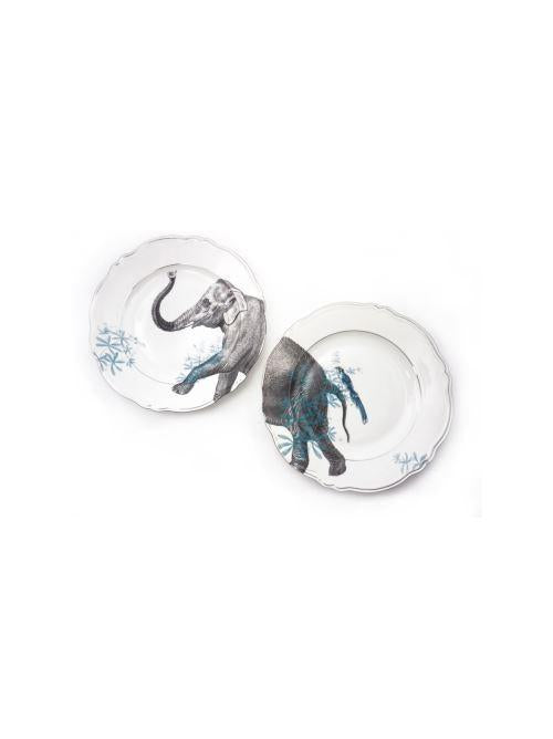 Pair of ELEPHANT dessert plates