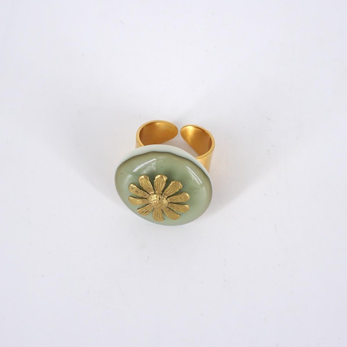 Anello charm FIORE SABBIA CHIARO ANELLO CHARM FIORE SABBIA CHIARO VETRO FUSO 
