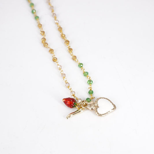 Rosario corto tre charms EX VOTO BIANCO