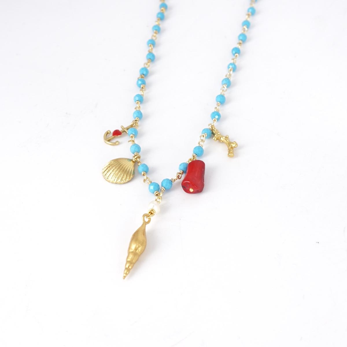 ARTEON COLLANA ROSARIO AZZURROCONCHIGLIE