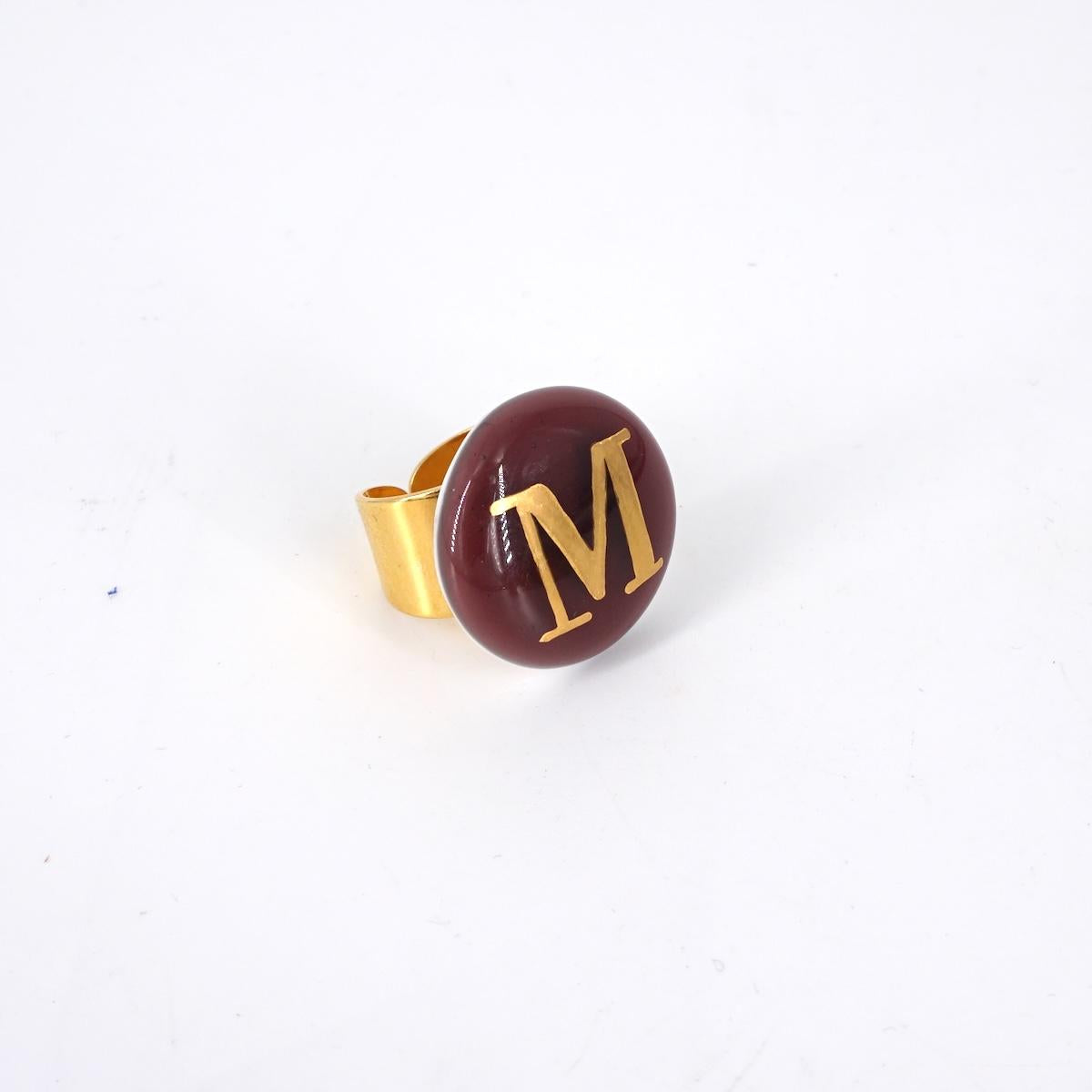 VETRO FUSO ANELLO LETTERAM PRUGNA