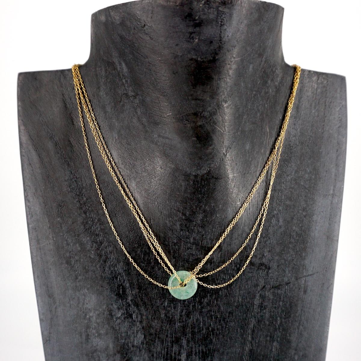 Collana PIETRA DONUT VERDE CHIARO COLLANA PIETRA DONUT VERDE CHIARO SOPHIE GIOIELLI 