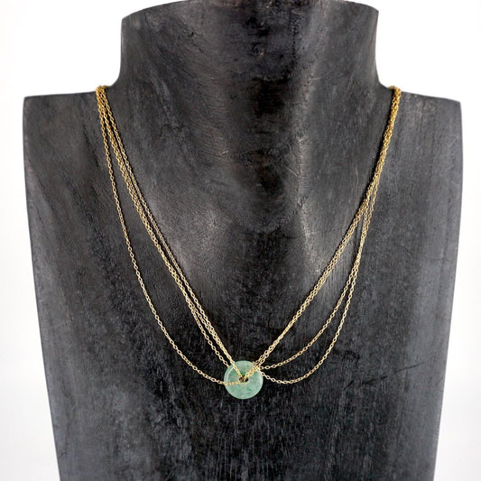Collana PIETRA DONUT VERDE CHIARO COLLANA PIETRA DONUT VERDE CHIARO SOPHIE GIOIELLI 