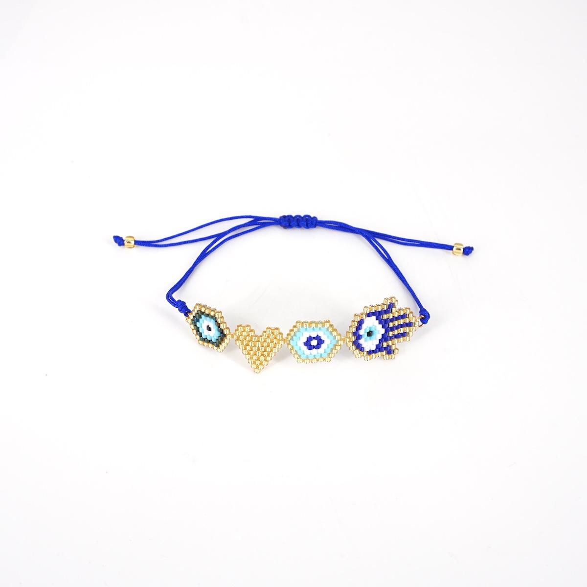 BRACCIALE MEXIVO MANO FATIMA BLU BRACCIALE TELAIO MANO FATIMA BLU SOPHIE GIOIELLI 