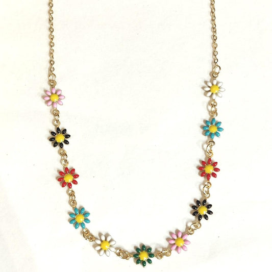 Collana MARGHERITE con catenina MULTICOLOR