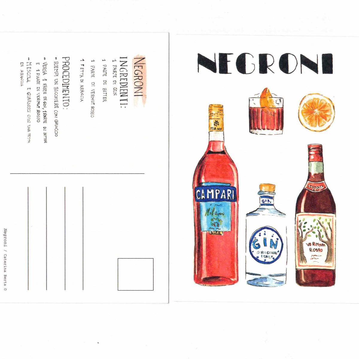 CATERINA BERTA CARTOLINA COCKTAILNEGRONI