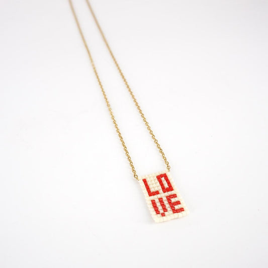 Collana telaio LOVE ROSSO