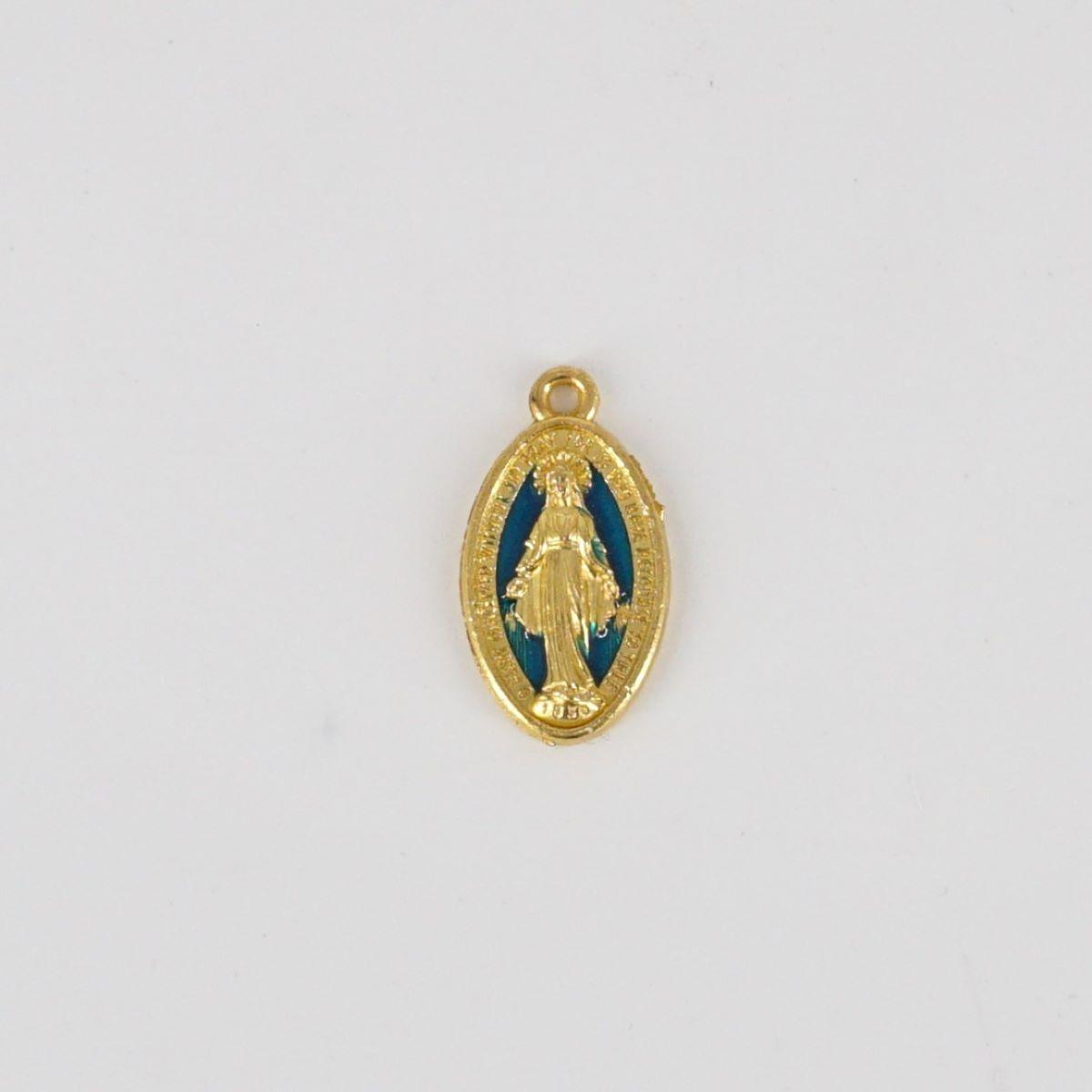SOPHIE GIOIELLI CHARM MADONNINA MEDIA BLU E ORO 3D
