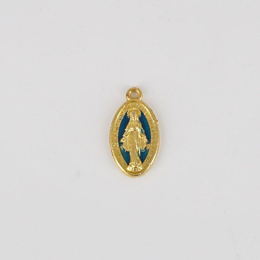 SOPHIE GIOIELLI CHARM MADONNINA MEDIA BLU E ORO 3D