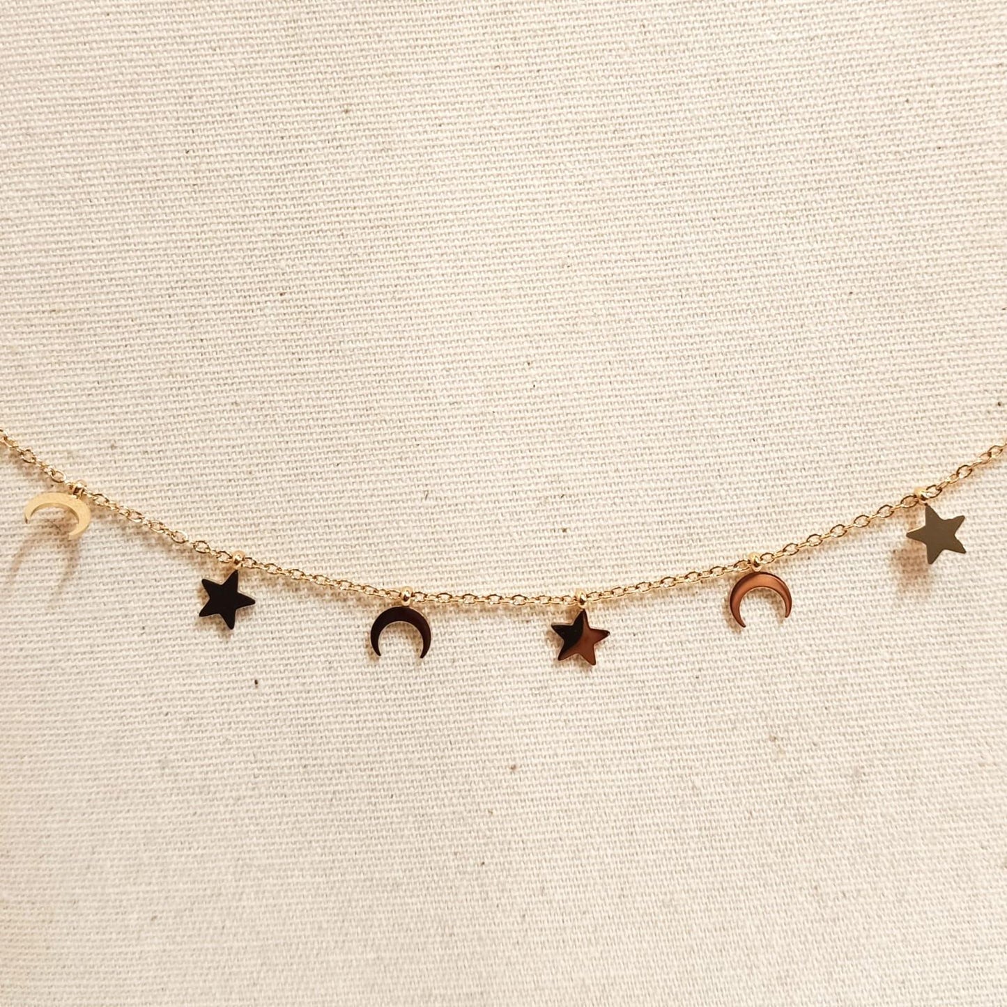 SOPHIE GIOIELLI COLLANA DORATA LUNA E STELLE