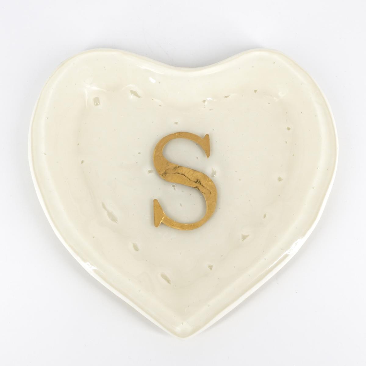 Piatto cuore S avorio