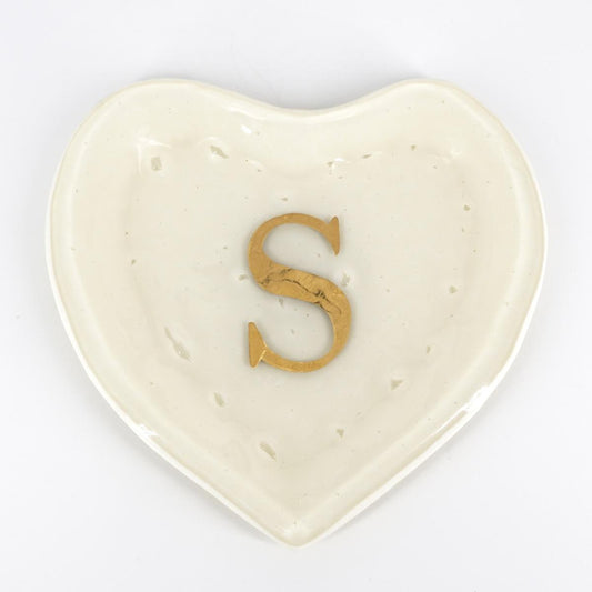 Piatto cuore S avorio