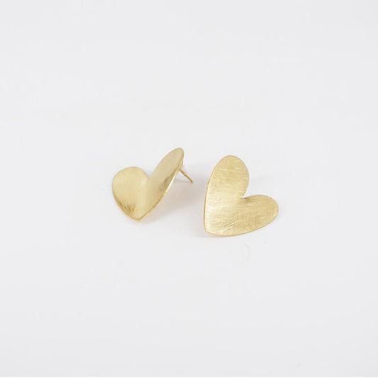Orecchini CUORE PIATTO satinato