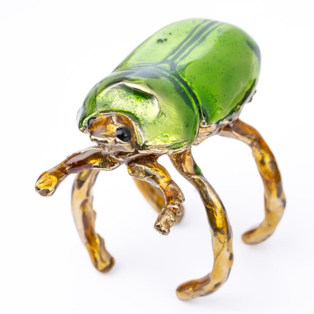 Anello SCARABEO VERDE femmina large ANELLO SCARABEO VERDE F LARGE OFFICINE904 