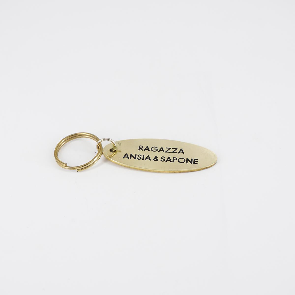 Oval Keychain GIRL ANXIETY AND SOAP